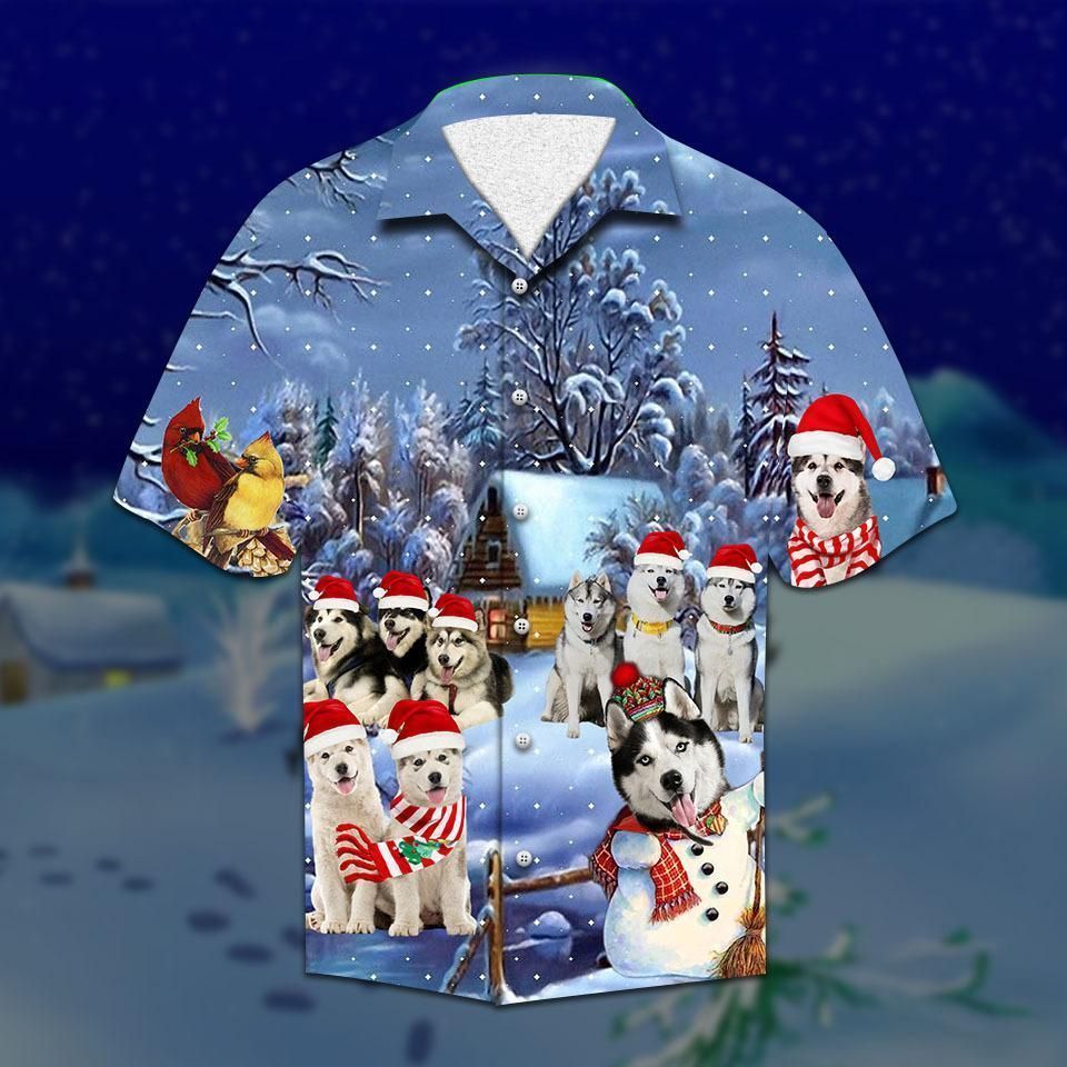 Alaskan Malamute Christmas Hawaiian Shirt For Men Women