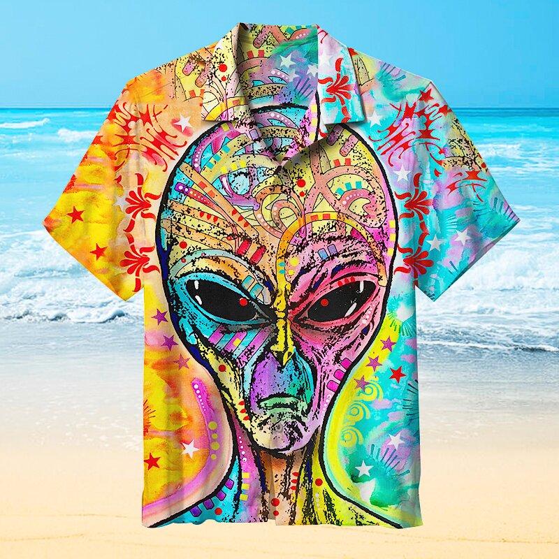 Alien Painting Hawaiian Shirt For Men Women