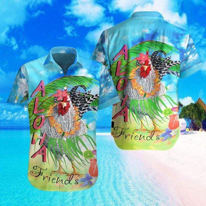 Aloha Rooster Friends Summer Vibes Hawaiian Shirt For Men Women