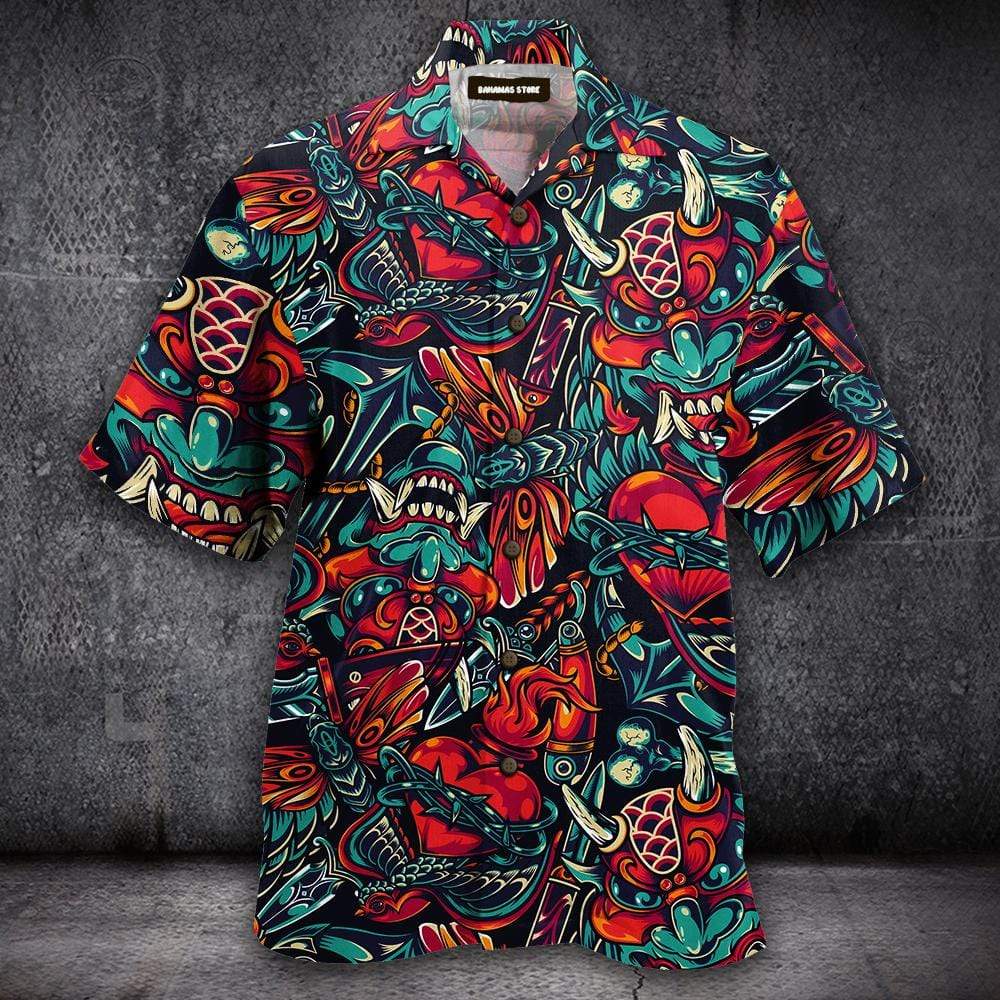 Amazing Devil Tattoo Aloha Hawaiian Shirt For Men Women