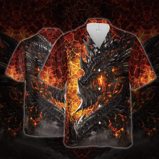 Amazing Dragon Lava Hawaiian Aloha Shirt For Men Women