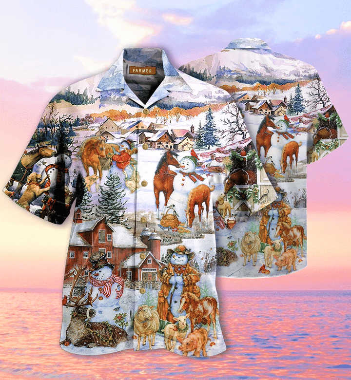 Amazing Farm On Christmas Days Hawaiian Shirt For Men Women