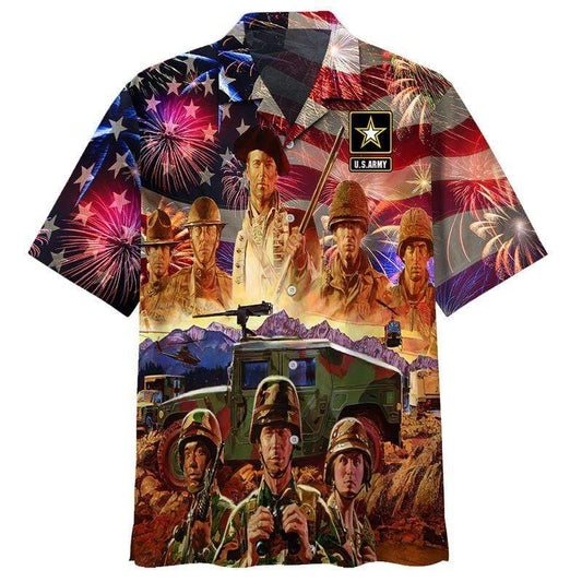 Amazing Independence Day Us Army Veteran Firework Veteran Hawaiian Shirt For Men Women