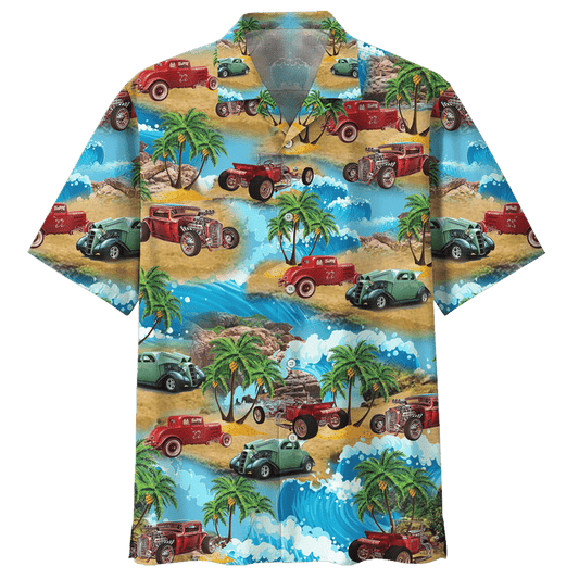 Amazing Island Hot Rod Hawaiian Aloha Shirt For Men Women