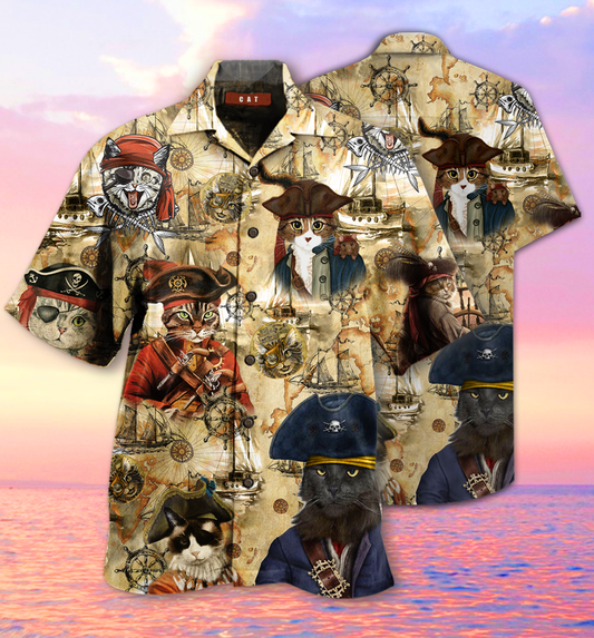 Amazing Pirate Cat Hawaiian Shirt For Men Women