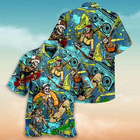 Amazing Skateboarding Hawaiian Shirt For Men Women