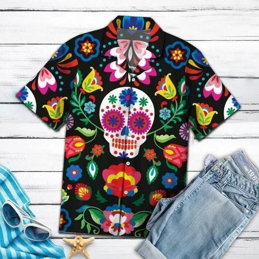 Amazing Sugar Skull Hawaiian Shirt Gifts With Skulls On Them For Men Women