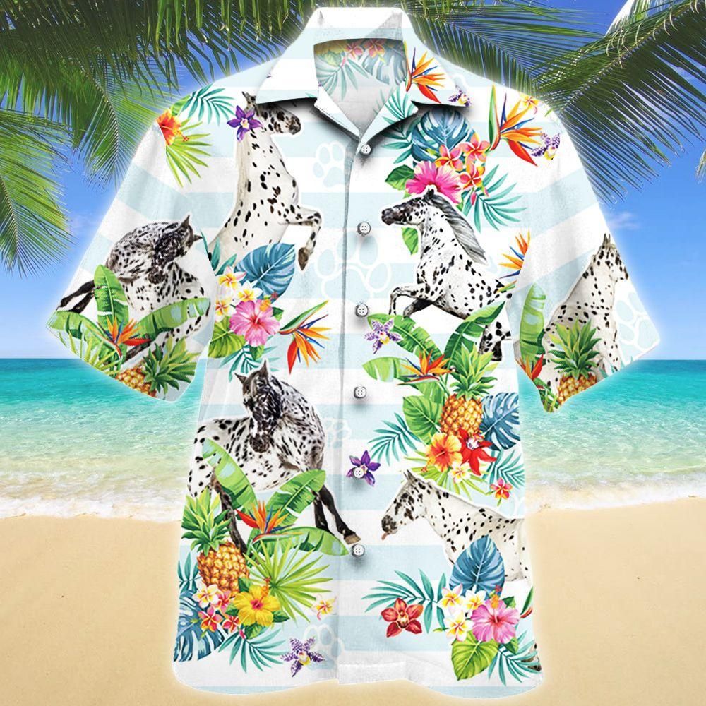 Appaloosa Horse Tropical Flower Hawaiian Shirt For Men Women