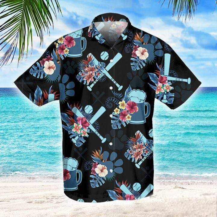 Baseball Beer For Life Tropical Hawaiian Aloha Shirt For Men Women