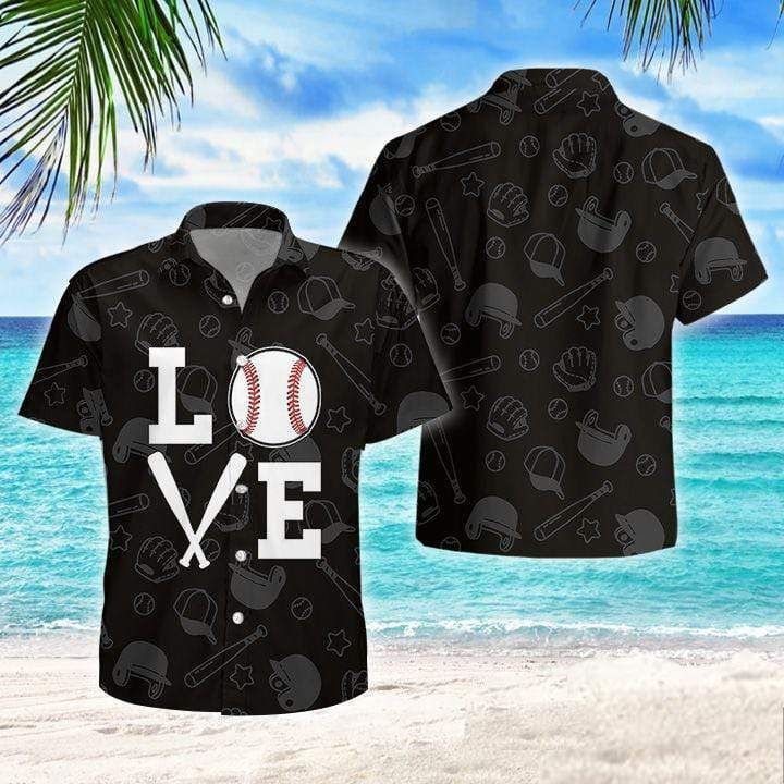 Baseball Love Tropical Hawaiian Aloha Shirt For Men Women