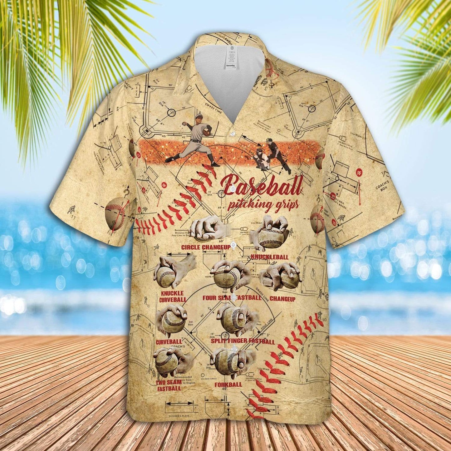 Baseball Pitching Grips Hawaiian Shirt For Men Women