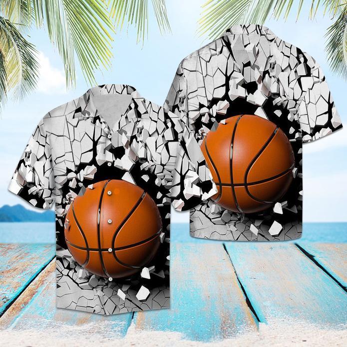 Basketball Broken Wall Hawaiian Shirt For Men Women