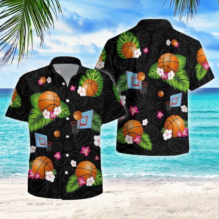 Basketball Dunk Cool Tropical Hawaiian Aloha Shirt For Men Women