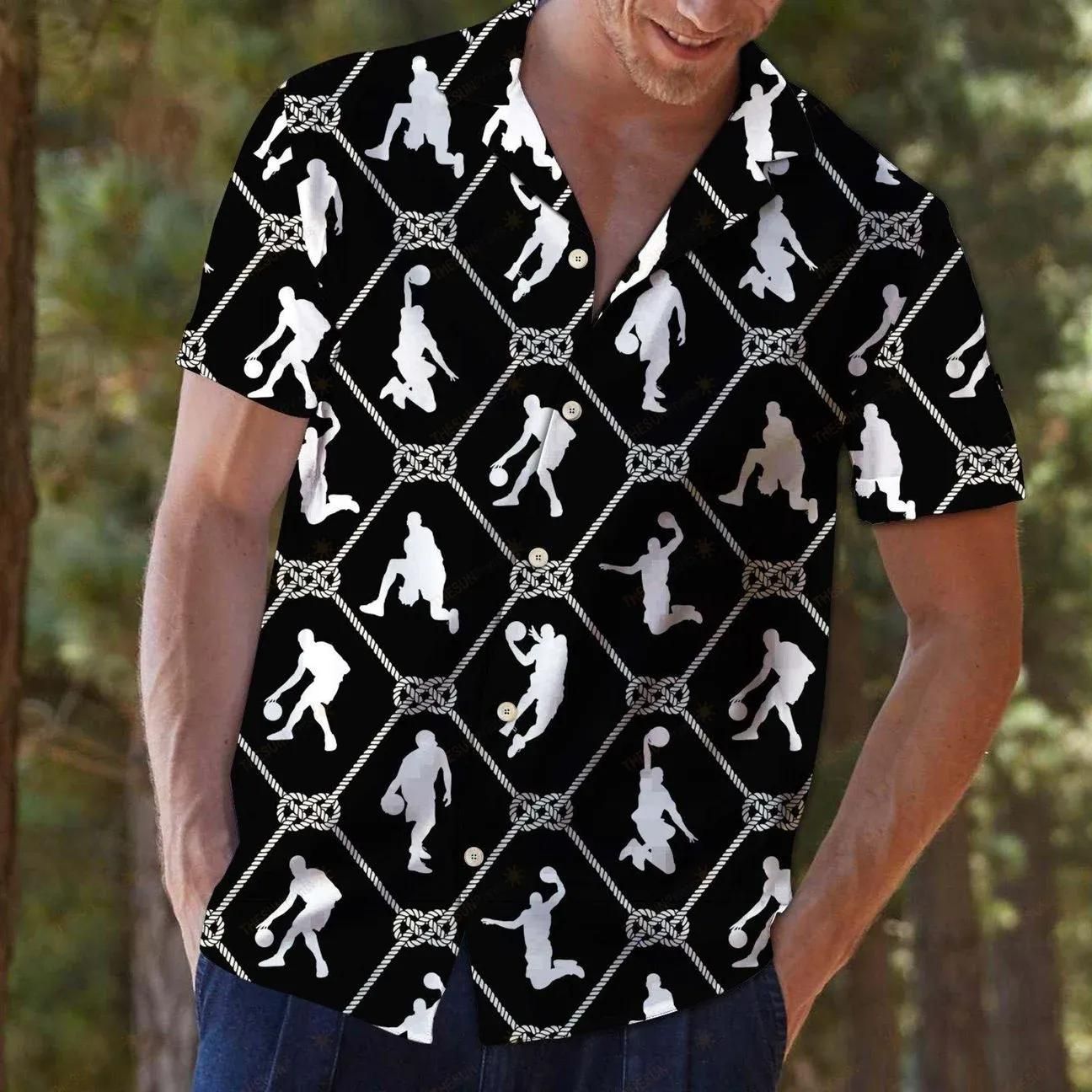 Basketball For Vacation Black White Best Design Hawaiian Shirt For Men Women