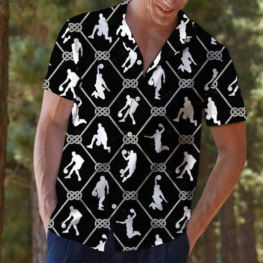 Basketball For Vacation Black White Best Design Hawaiian Shirt For Men Women