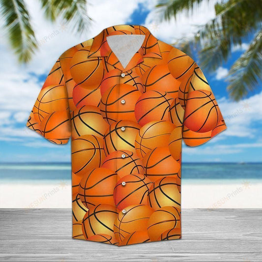 Basketball Orange Unique Design Hawaiian Shirt For Men Women