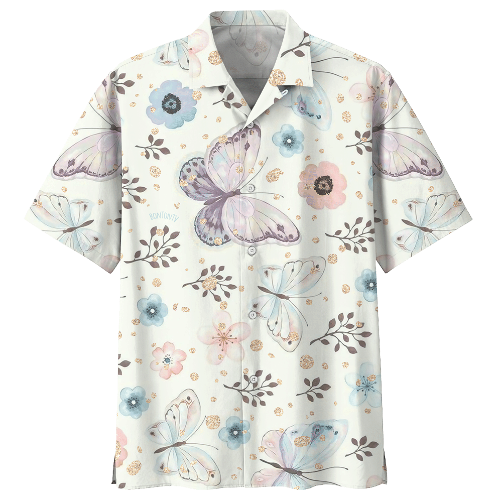 Butterfly Flower Hawaiian Shirt For Men Women