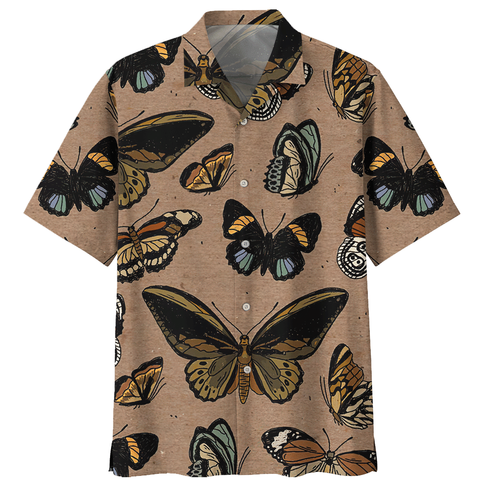 Butterfly Hawaiian Shirt Clothing Black For Men Women