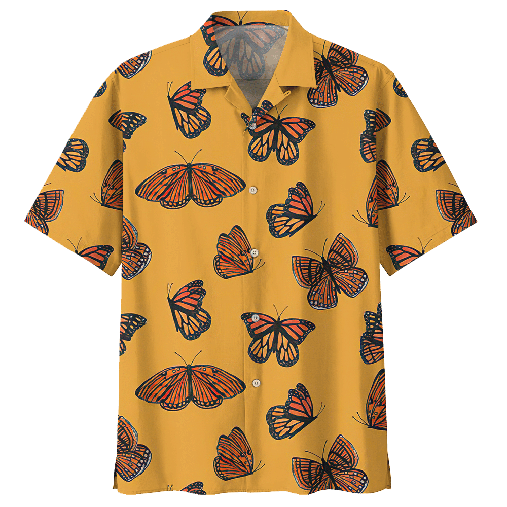 Butterfly Hawaiian Shirt Clothing Red For Men Women