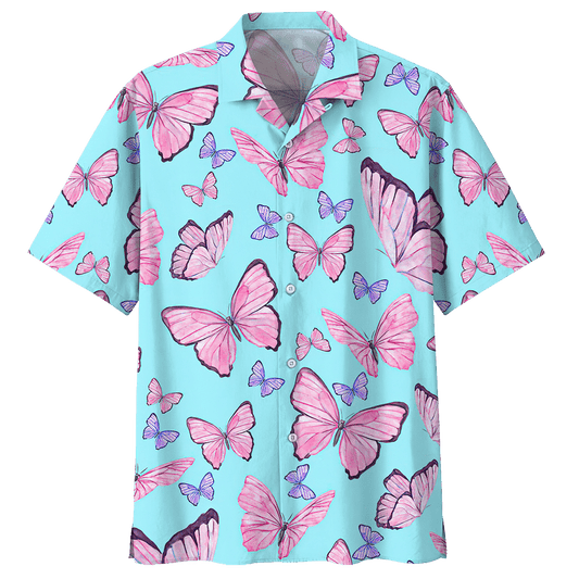 Butterfly Hawaiian Shirt Red For Men Women