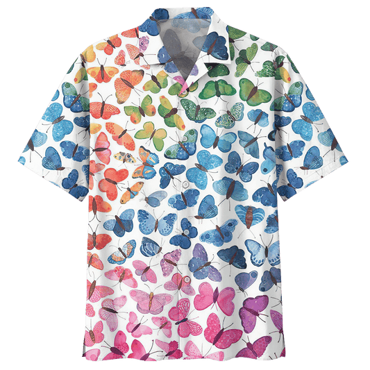 Butterfly Hawaiian Shirt Sport Grey For Men Women