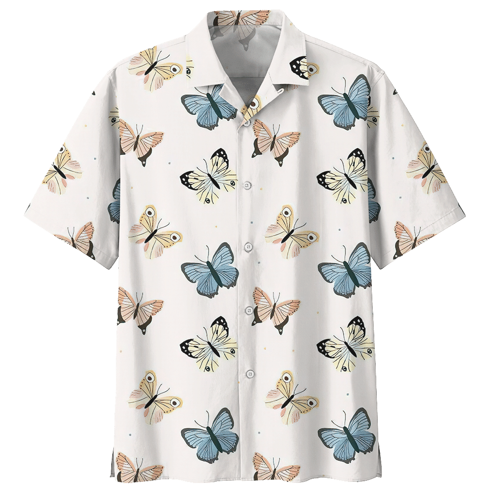 Butterfly Hawaiian Shirt Sport Grey For Men Women