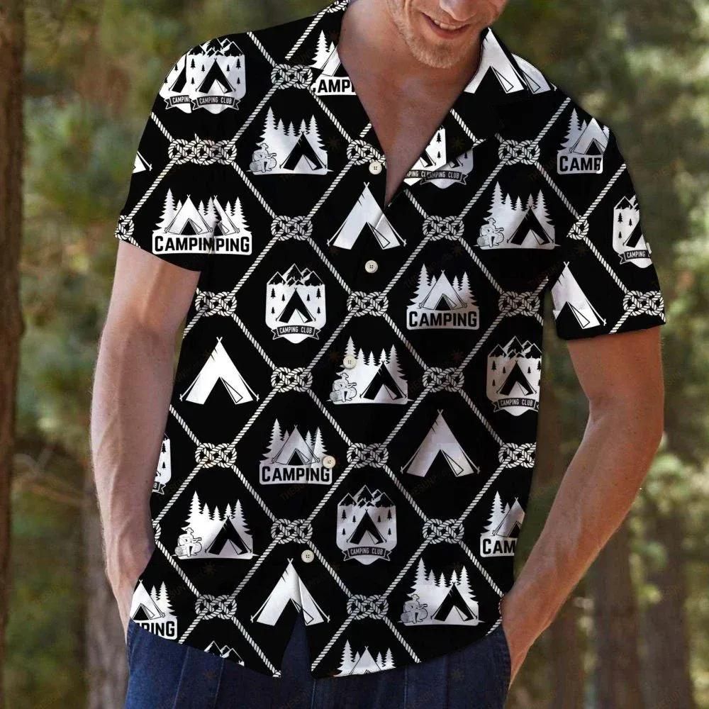 Camping For Vacation Black Amazing Design Hawaiian Shirt For Men Women