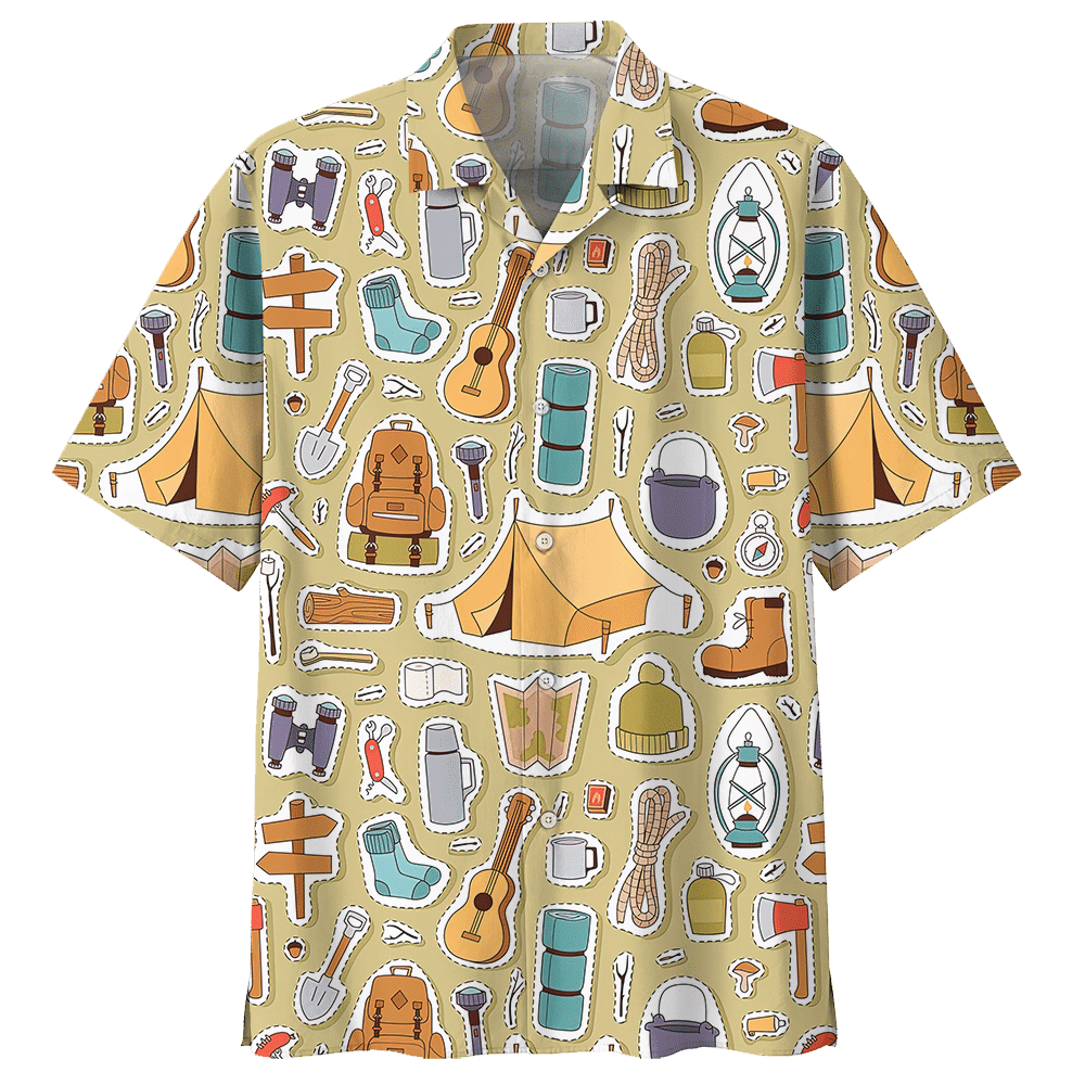 Camping Hawaiian Shirt Clothing Navy For Men Women