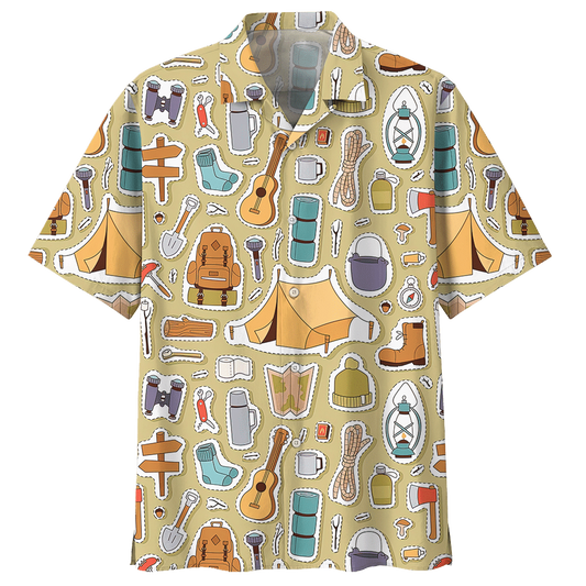 Camping Hawaiian Shirt Clothing Navy For Men Women