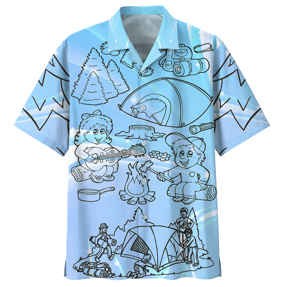 Camping Hawaiian Shirt For Men Women