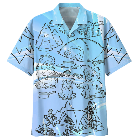 Camping Hawaiian Shirt For Men Women