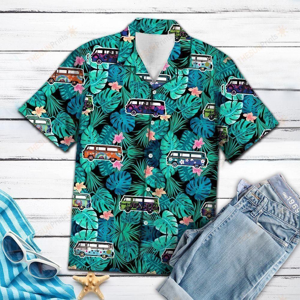 Caravan Camping Tropical Green Best Design Hawaiian Shirt For Men Women