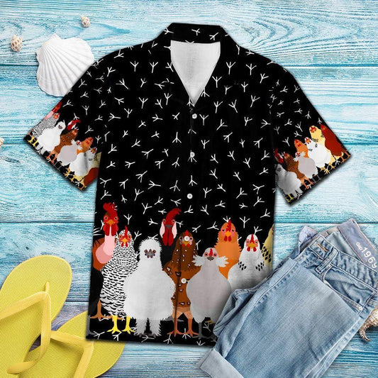 Chicken Black Amazing Design Hawaiian Shirt For Men Women