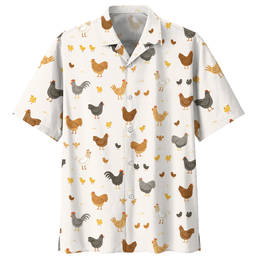 Chicken Hawaiian Shirt Red For Men Women