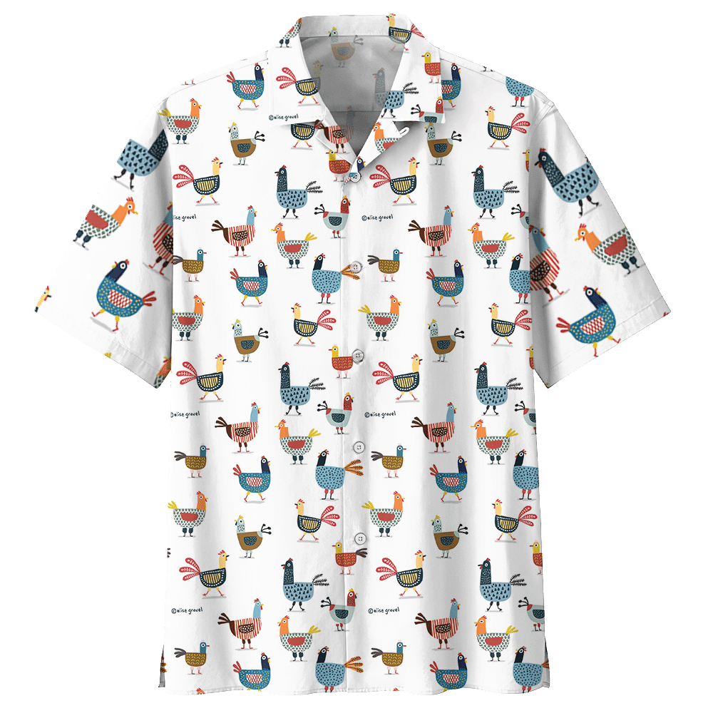 Chicken Hawaiian Shirt Black For Men Women