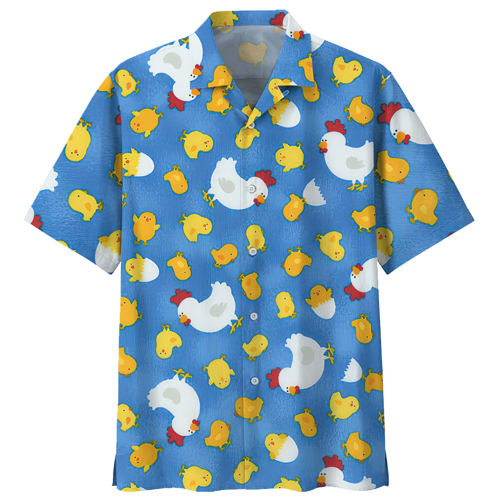 Chicken Hawaiian Shirt Navy For Men Women