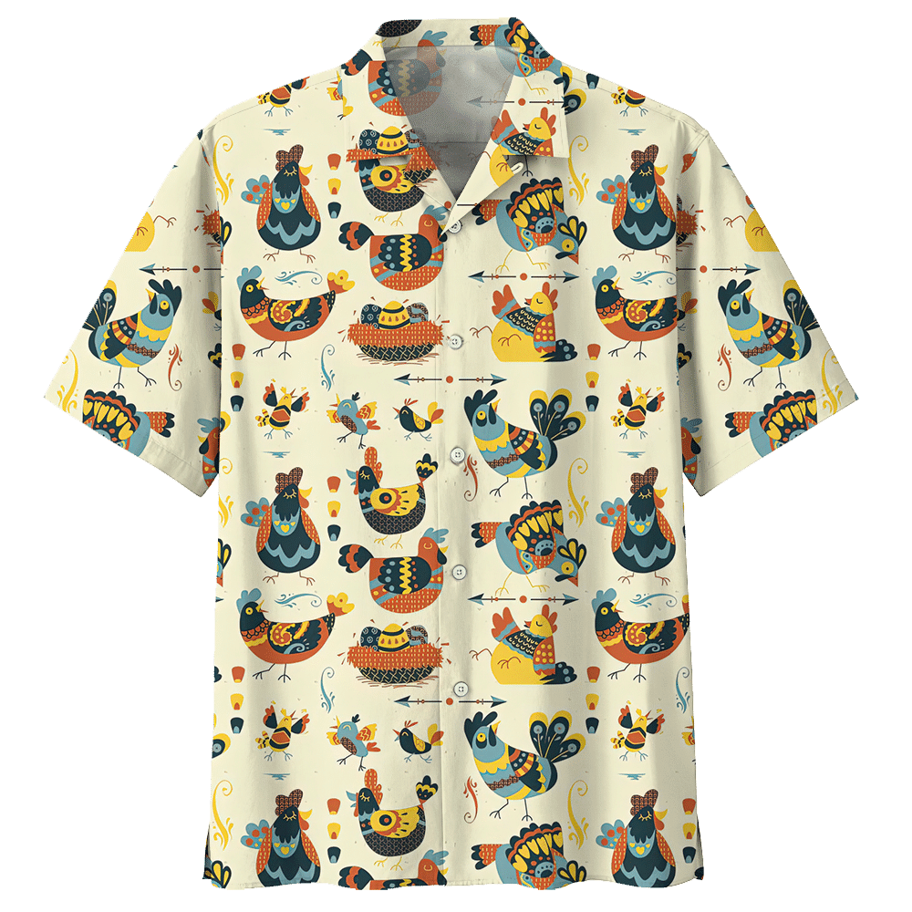 Chicken Hawaiian Shirt Navy For Men Women