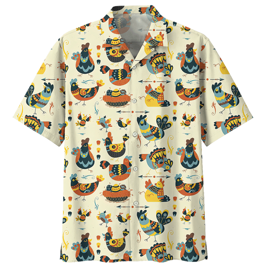 Chicken Hawaiian Shirt Navy For Men Women