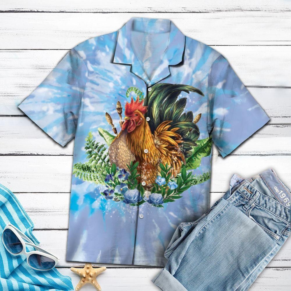 Chicken Tie Dye Blue Best Design Hawaiian Shirt For Men Women