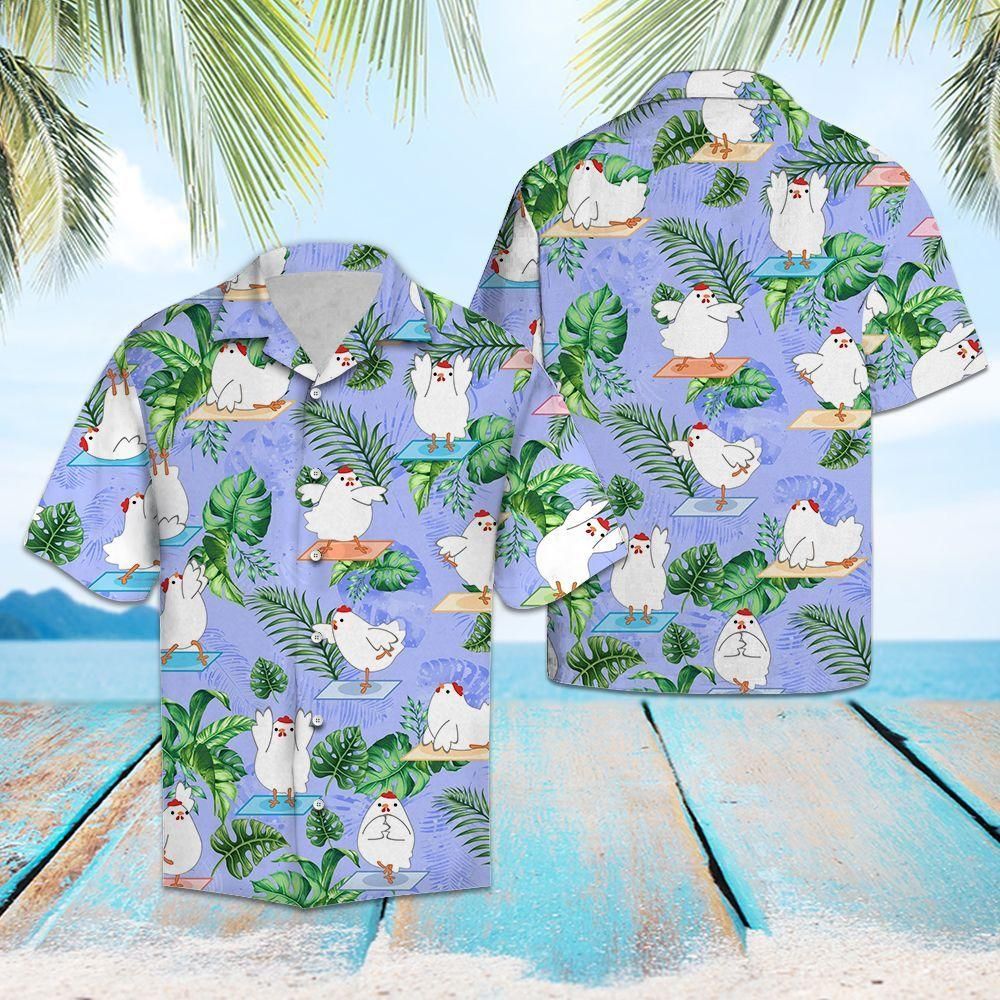 Chicken Yoga Purple Best Design Hawaiian Shirt For Men Women