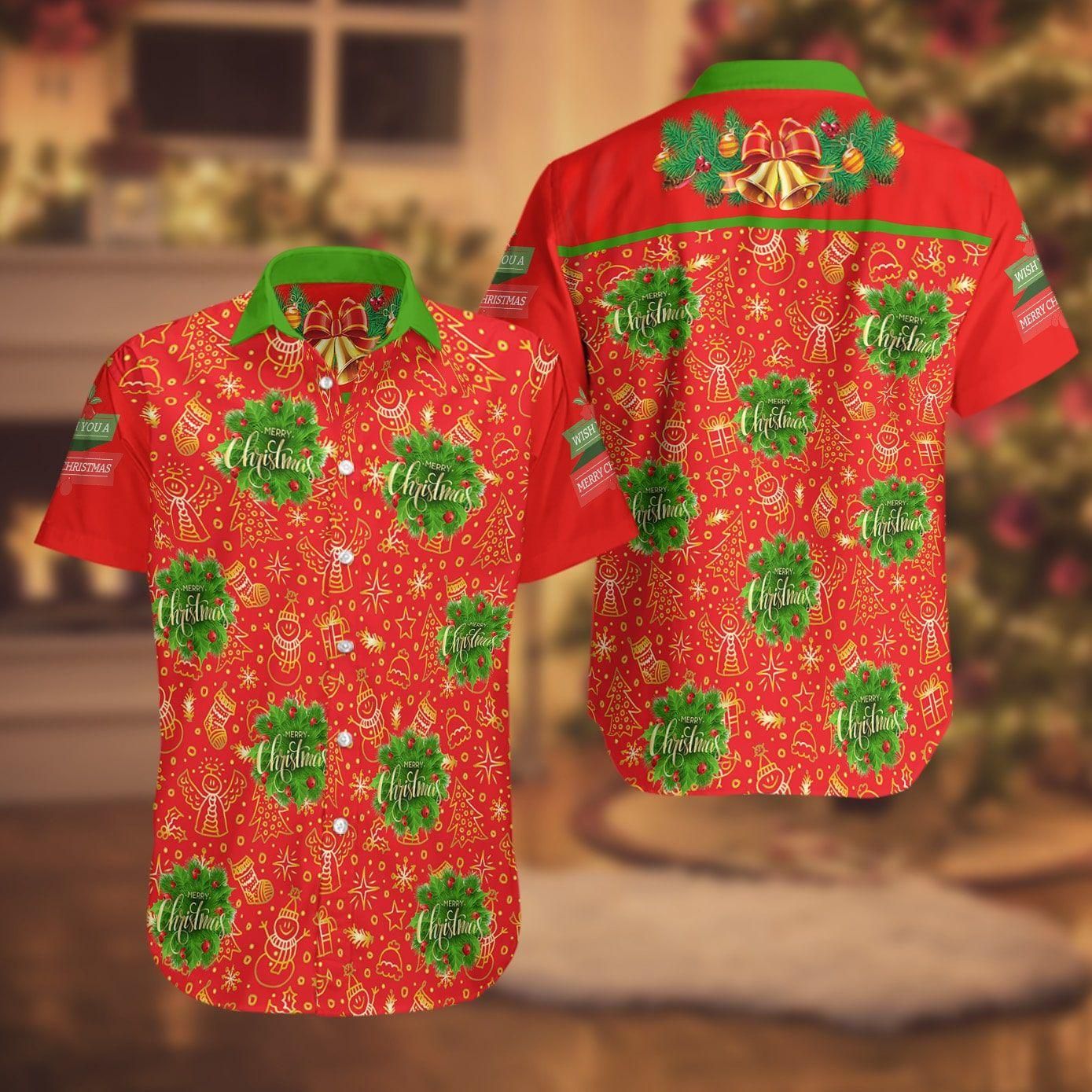 Christmas Red High Quality Hawaiian Shirt For Men Women