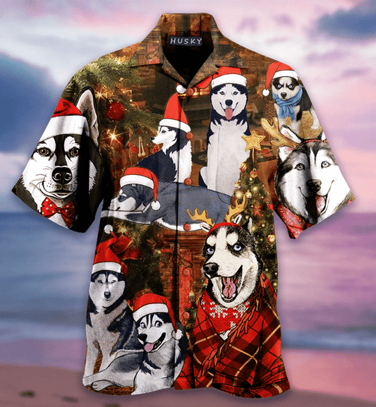 Christmas With Husky Hawaiian Shirt For Men Women