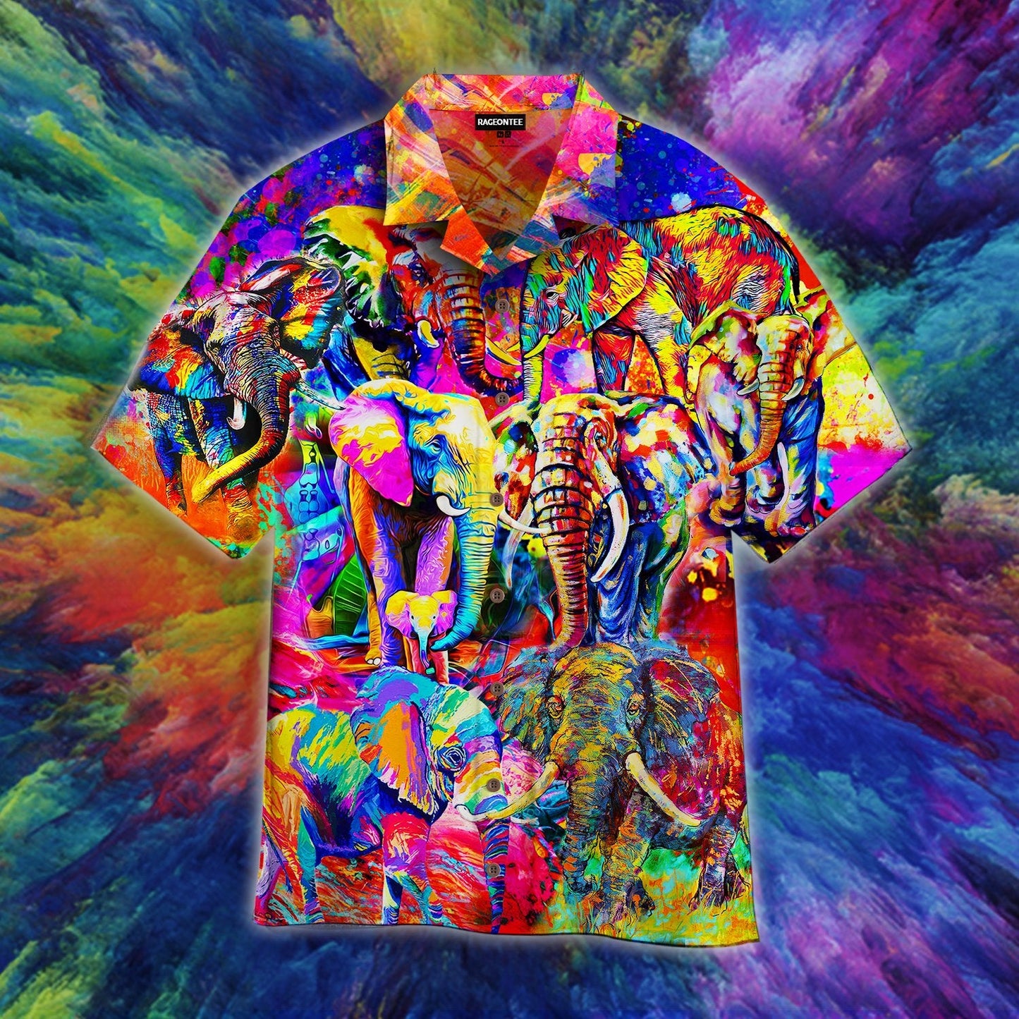 Colorful Elephants Hawaiian Shirt For Men Women