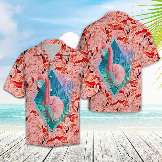 Cute Flamingo Hawaiian Shirt For Men Women