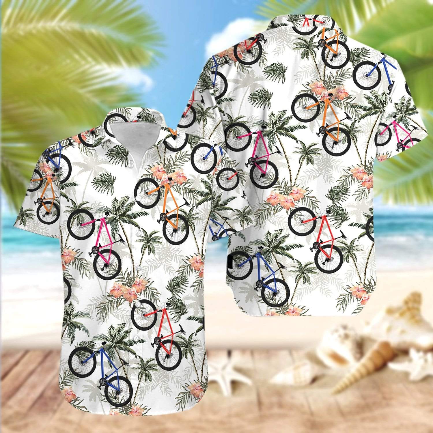 Cycling Bike Hawaiian Aloha Shirt For Men Women