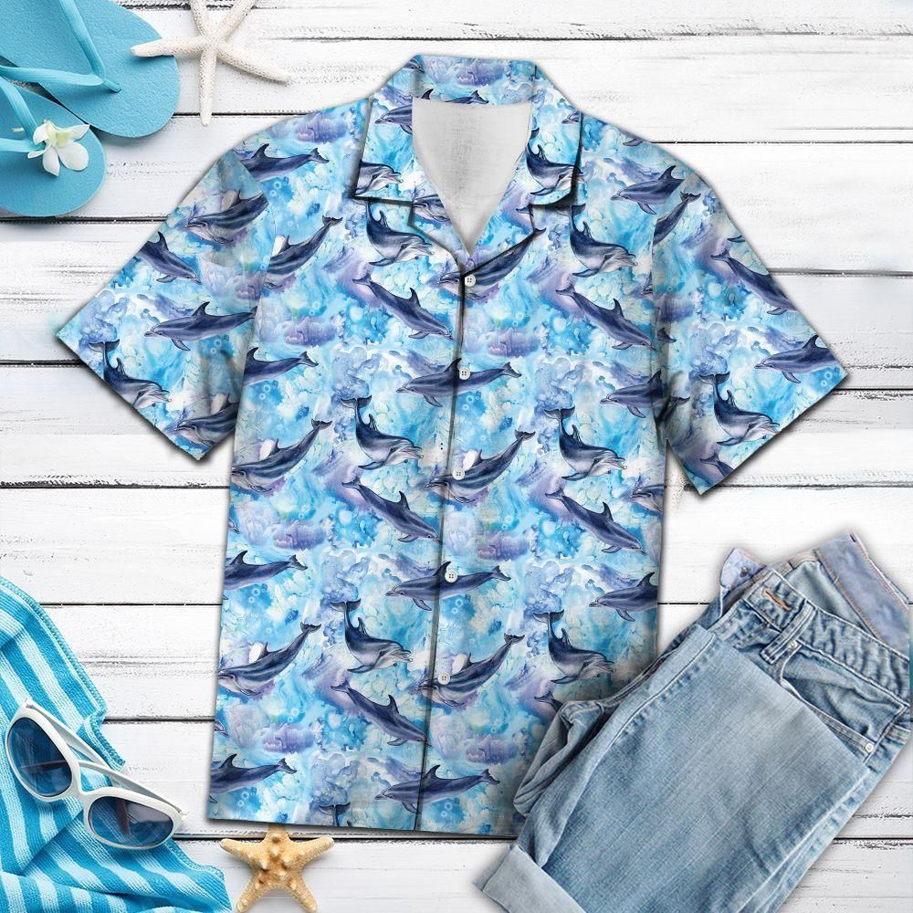 Dolphin Beach Blue Awesome Design Hawaiian Shirt For Men Women