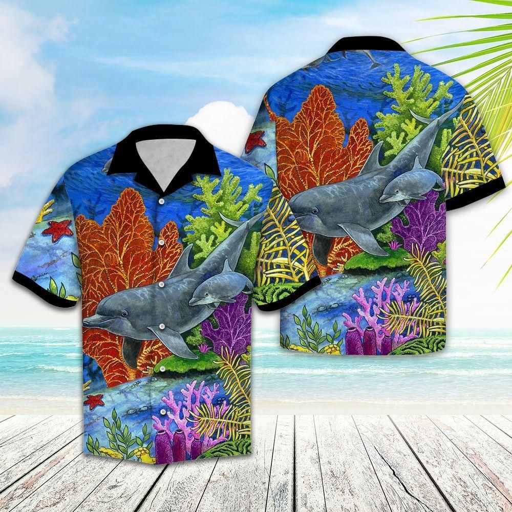 Dolphin Colorful Amazing Design Hawaiian Shirt For Men Women