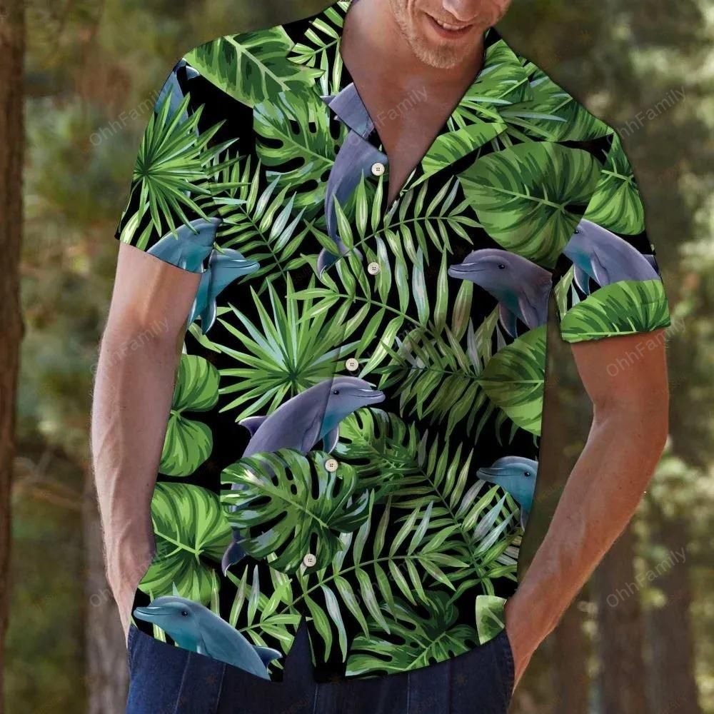 Dolphin Green Tropical Best Design Hawaiian Shirt For Men Women