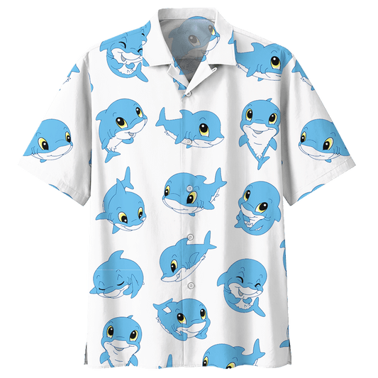 Dolphin Hawaiian Shirt Navy For Men Women