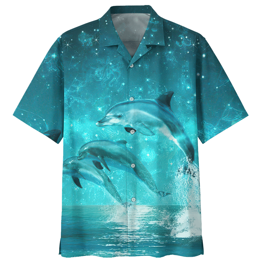 Dolphin Hawaiian Shirt Navy For Men Women